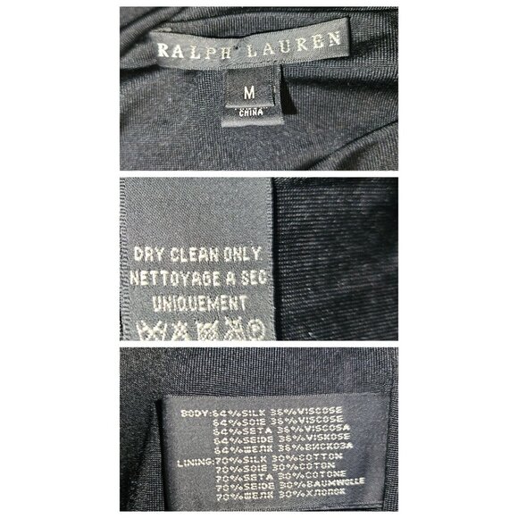 Ralph Lauren Black Label Silk Blend Black Sheath Dress Women Size Medium - Picture 12 of 12